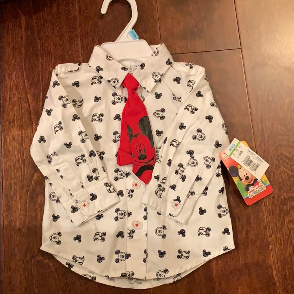 Mickey button up with tie
